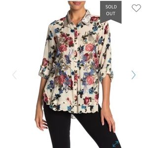 NWT - Aratta Floral Sequin Accent Shirt